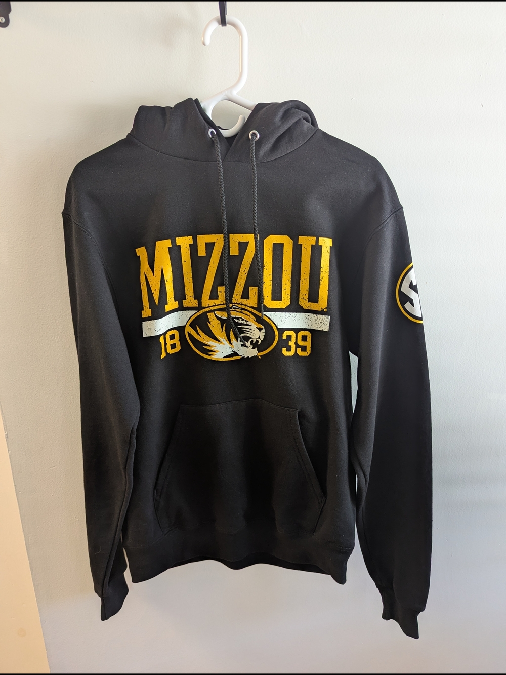 Champion Mizzou Missouri Tigers 1839 Distressed Logo Hoodie SEC Black